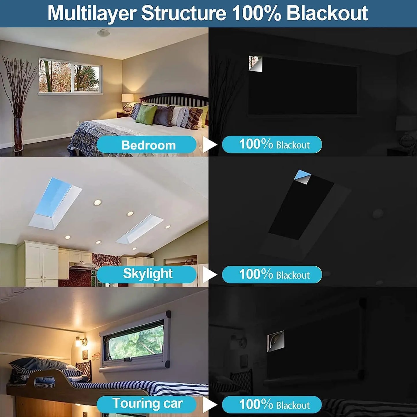 Blackout Window Film - Dark Privacy Tint for Home  Bedroom UV Sunshade - ZOOMNSTORE