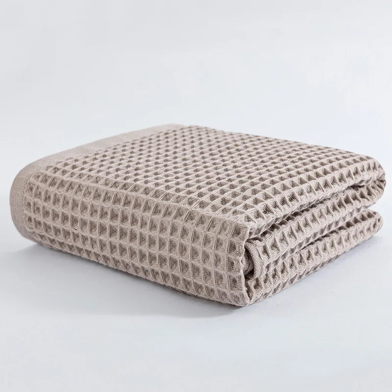 2/4 Pcs 100% Cotton Bath Towel Set for Adult Children High Quality Waffle Towel Soft Highly Absorbent Home Bathroom Washcloth - ZOOMNSTORE
