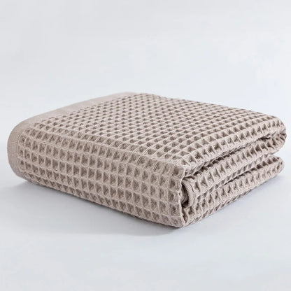 2/4 Pcs 100% Cotton Bath Towel Set for Adult Children High Quality Waffle Towel Soft Highly Absorbent Home Bathroom Washcloth - ZOOMNSTORE