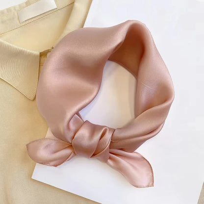 Silk Bandana Scarf - Luxury Square Wrap for Women High-Quality Kerchief Spring Fashion Shawl - ZOOMNSTORE