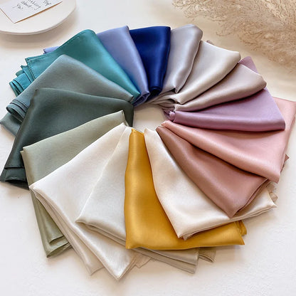 Silk Bandana Scarf - Luxury Square Wrap for Women High-Quality Kerchief Spring Fashion Shawl - ZOOMNSTORE