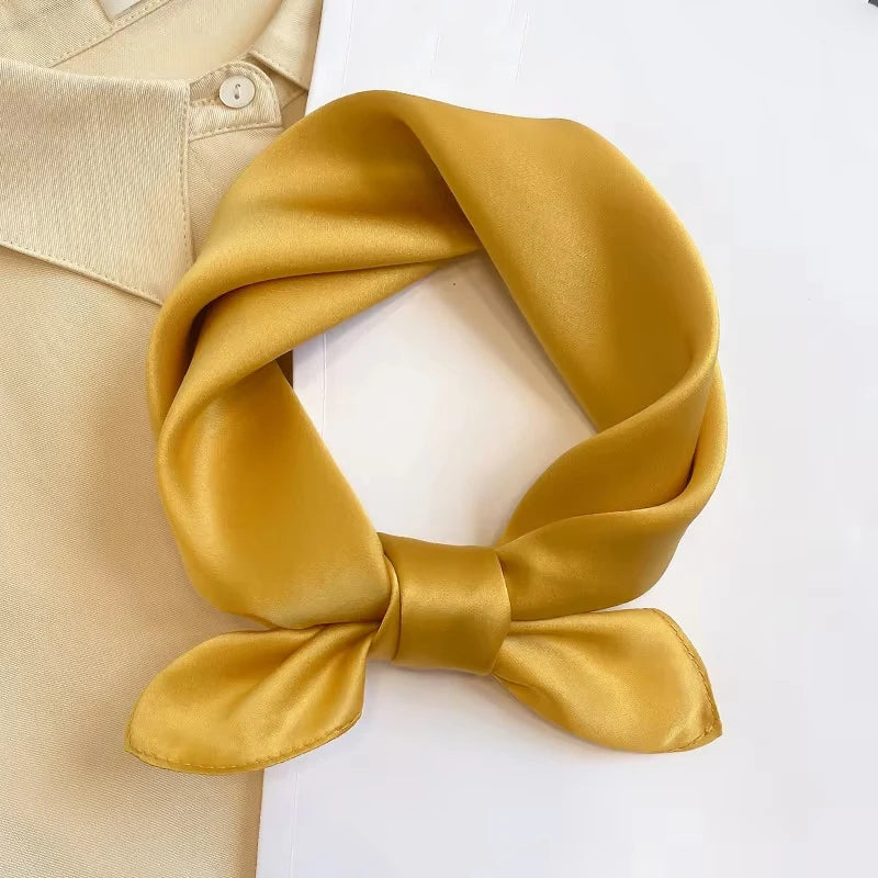 Silk Bandana Scarf - Luxury Square Wrap for Women High-Quality Kerchief Spring Fashion Shawl - ZOOMNSTORE