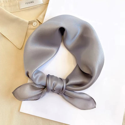 Silk Bandana Scarf - Luxury Square Wrap for Women High-Quality Kerchief Spring Fashion Shawl - ZOOMNSTORE