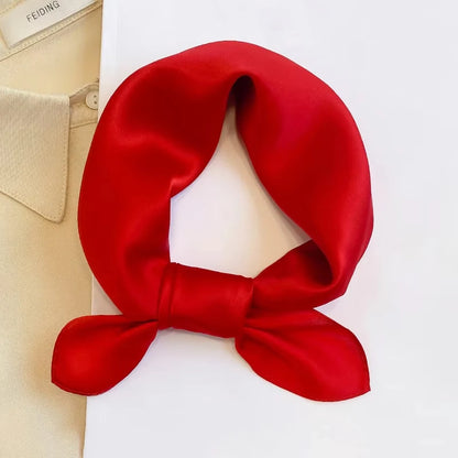 Silk Bandana Scarf - Luxury Square Wrap for Women High-Quality Kerchief Spring Fashion Shawl - ZOOMNSTORE