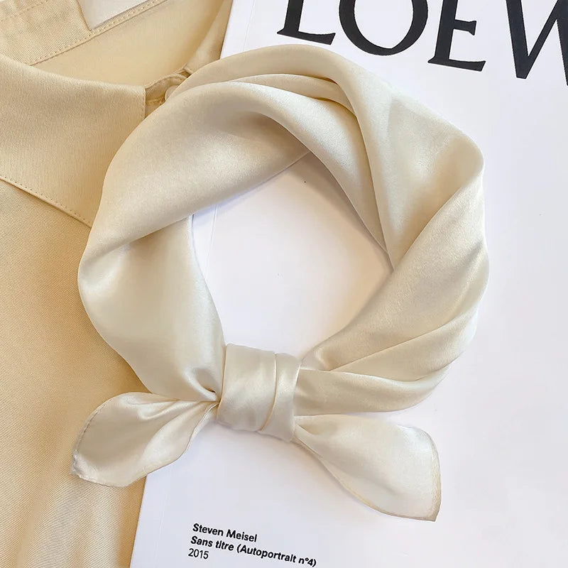 Silk Bandana Scarf - Luxury Square Wrap for Women High-Quality Kerchief Spring Fashion Shawl - ZOOMNSTORE