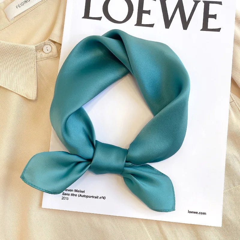 Silk Bandana Scarf - Luxury Square Wrap for Women High-Quality Kerchief Spring Fashion Shawl - ZOOMNSTORE