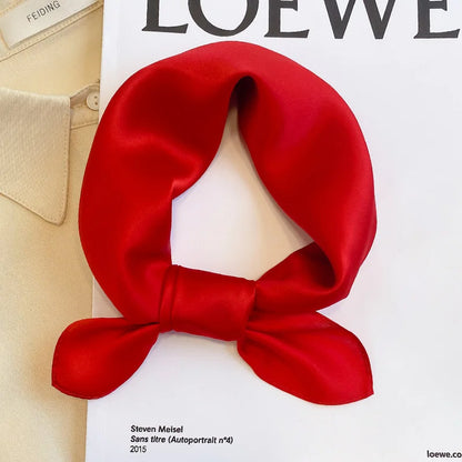 Silk Bandana Scarf - Luxury Square Wrap for Women High-Quality Kerchief Spring Fashion Shawl - ZOOMNSTORE