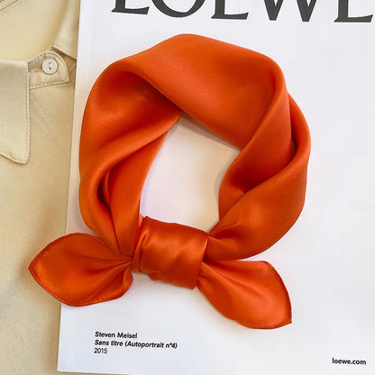 Silk Bandana Scarf - Luxury Square Wrap for Women High-Quality Kerchief Spring Fashion Shawl - ZOOMNSTORE