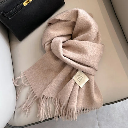 100 Wool Narrow Scarf - Solid Color Warm Winter Scarf for Men  Women - ZOOMNSTORE