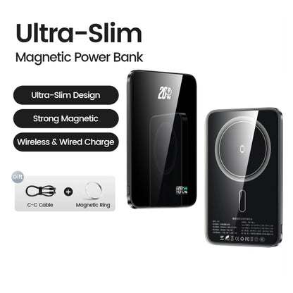 10000mAh Magnetic Power Bank 20W Wireless Powerbank Slim Portable Battery Charger for MagSafe iPhone 16 15 14 13 iWatch Samsung - ZOOMNSTORE