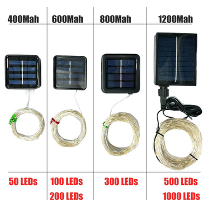 1000LED Solar Fairy String Lights - Waterproof Outdoor Christmas Garland for Garden Party 100M50M10M5M - ZOOMNSTORE
