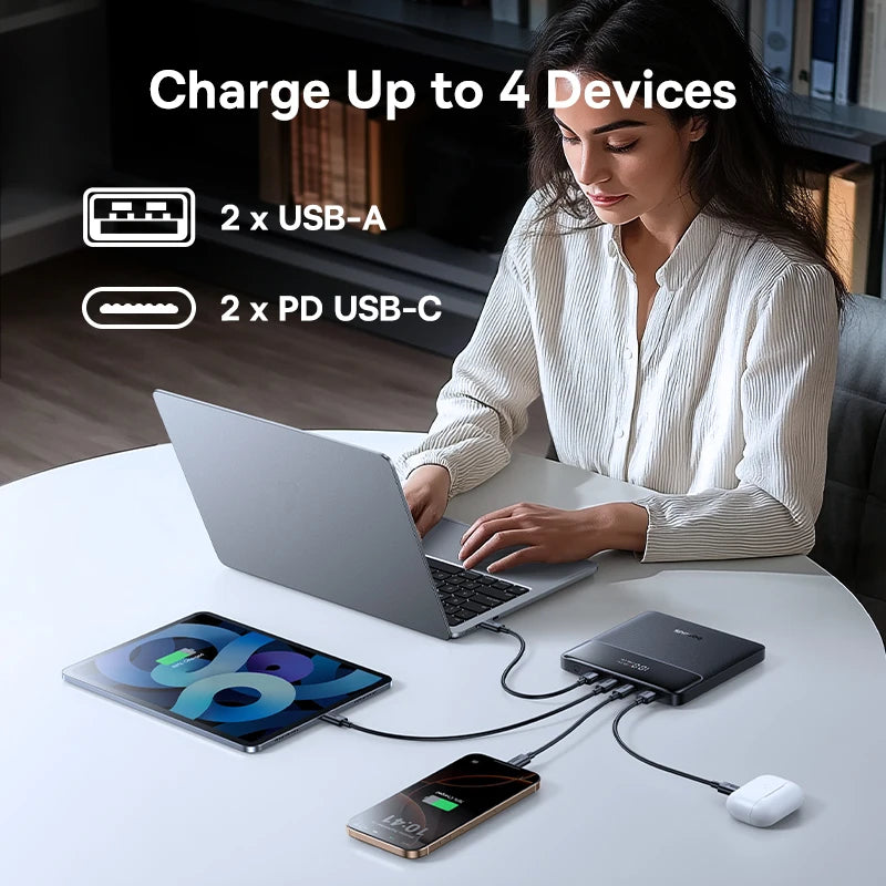 Baseus 100W Power Bank 20000mAh Capacity PD Fast Charging Battery Charger Powerbank For Laptops MacBook iPhone Samsung Xiaomi - ZOOMNSTORE