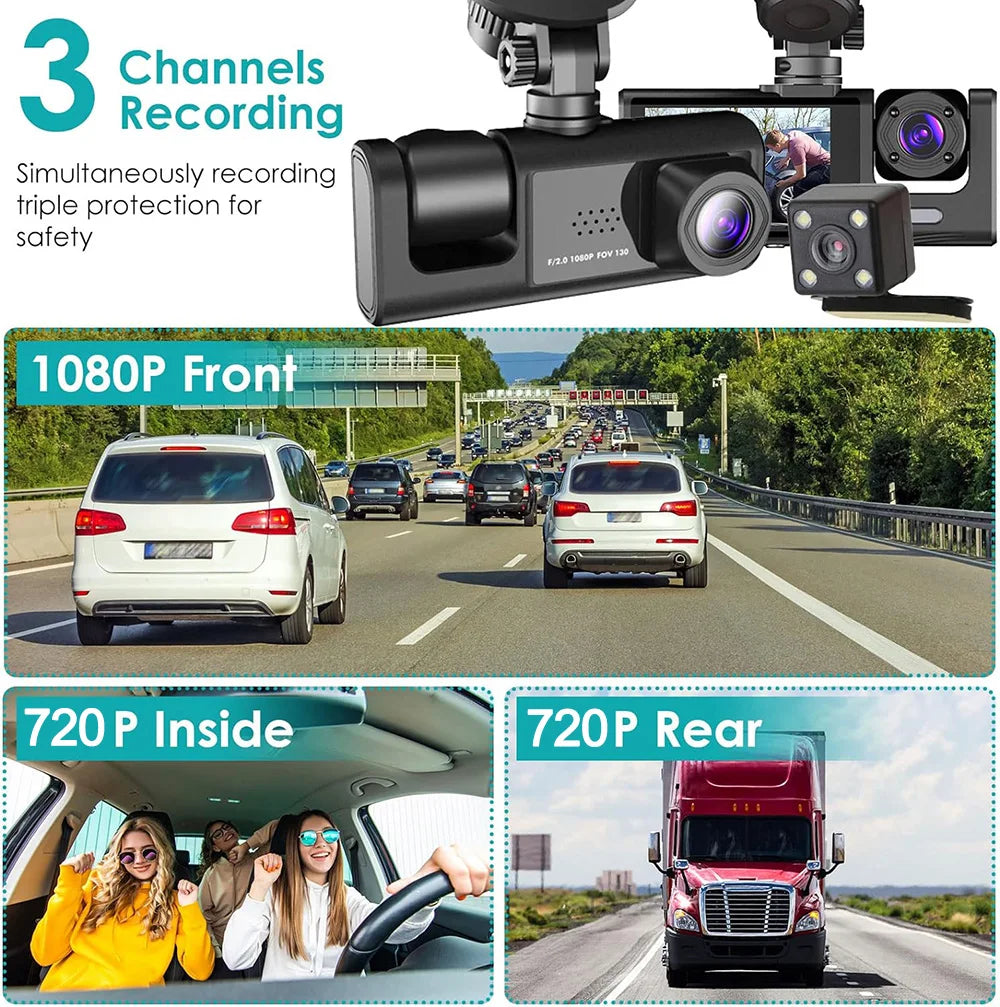 1080P Dash Cam - Car DVR with Optional Rear Camera  Night Vision - ZOOMNSTORE