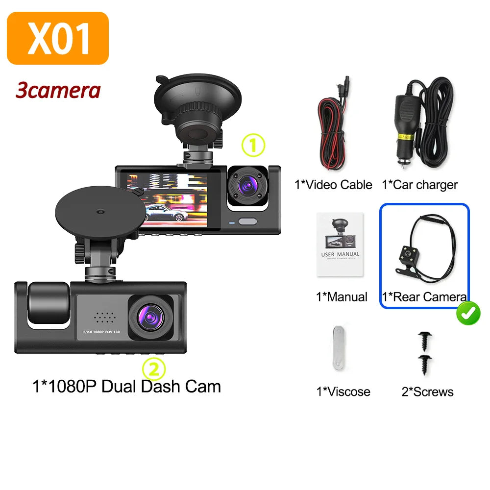 1080P Dash Cam - Car DVR with Optional Rear Camera  Night Vision - ZOOMNSTORE