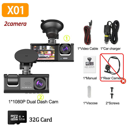 1080P Dash Cam - Car DVR with Optional Rear Camera  Night Vision - ZOOMNSTORE