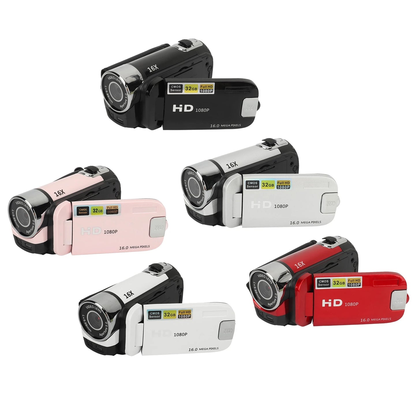 1080P Digital Camera - 16MP Rotatable Screen, 16X Zoom HD Video Recorder with Fill Light - ZOOMNSTORE