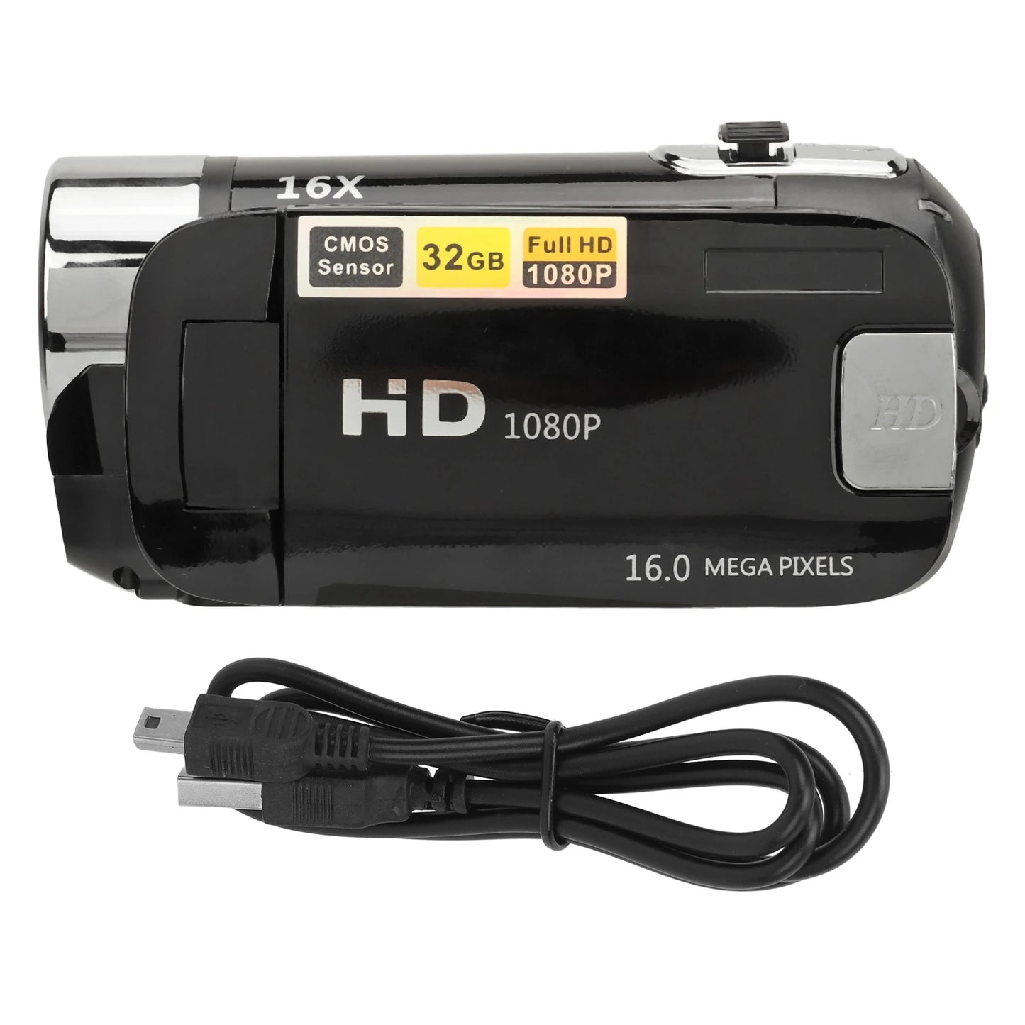 1080P Digital Camera - 16MP Rotatable Screen, 16X Zoom HD Video Recorder with Fill Light - ZOOMNSTORE