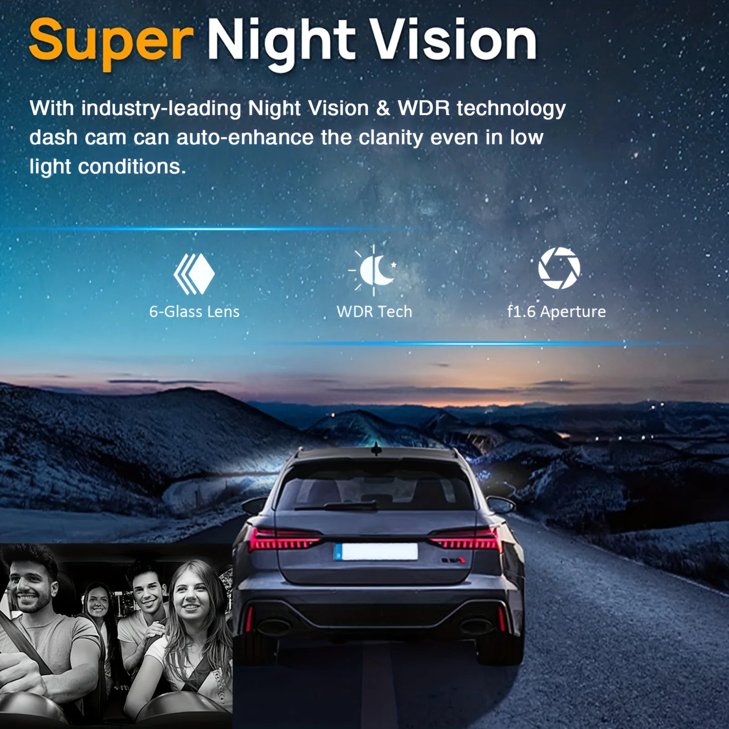 1080P Dual Camera Dash Cam - Front  Inside Car Camera with IR Night Vision  Loop Recording - ZOOMNSTORE