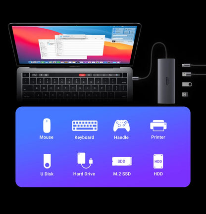 10Gbps USB C HUB - 9-in-1 Aluminum Alloy Docking Station with 4K60Hz HDMI, PD100W Fast Charging & Gigabit Ethernet Adapter - ZOOMNSTORE