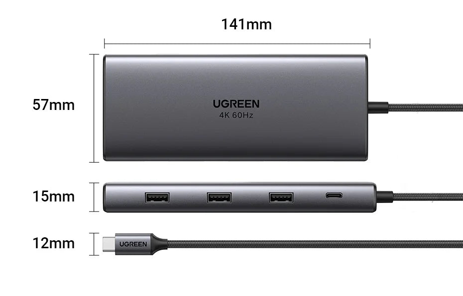 10Gbps USB C HUB - 9-in-1 Aluminum Alloy Docking Station with 4K60Hz HDMI, PD100W Fast Charging & Gigabit Ethernet Adapter - ZOOMNSTORE