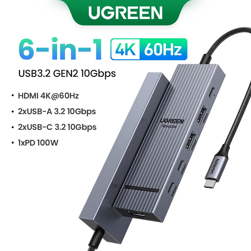 10Gbps USB C HUB - 9-in-1 Aluminum Alloy Docking Station with 4K60Hz HDMI, PD100W Fast Charging & Gigabit Ethernet Adapter - ZOOMNSTORE