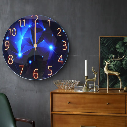 12 Blue Diamond Silent Wall Clock - Modern Decorative Interior Clock - ZOOMNSTORE