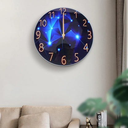 12 Blue Diamond Silent Wall Clock - Modern Decorative Interior Clock - ZOOMNSTORE
