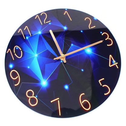 12 Blue Diamond Silent Wall Clock - Modern Decorative Interior Clock - ZOOMNSTORE