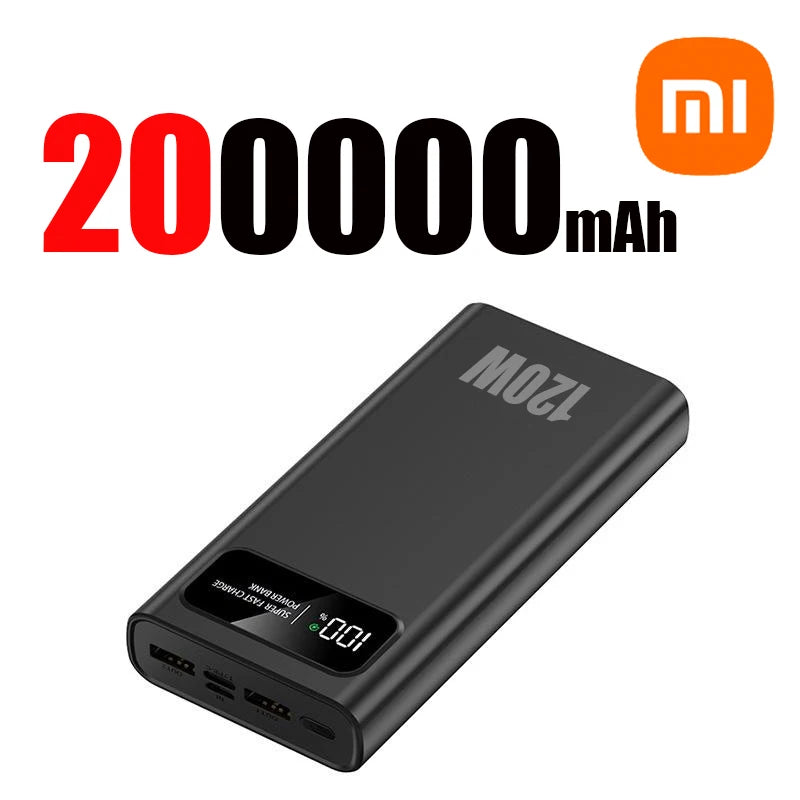 Xiaomi 120W Super Fast Charging 200000mAh High Capacity Power Bank Battery Digital Display Power Bank For Iphone Samsung Huawei - ZOOMNSTORE