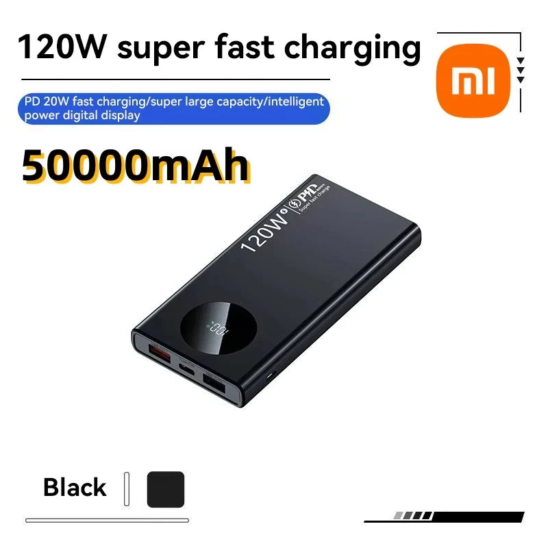 Xiaomi 120W 500000mAh High Capacity Power Bank Fast Charging Powerbank Portable Battery Charger For iPhone Samsung Huawei 2025 - ZOOMNSTORE