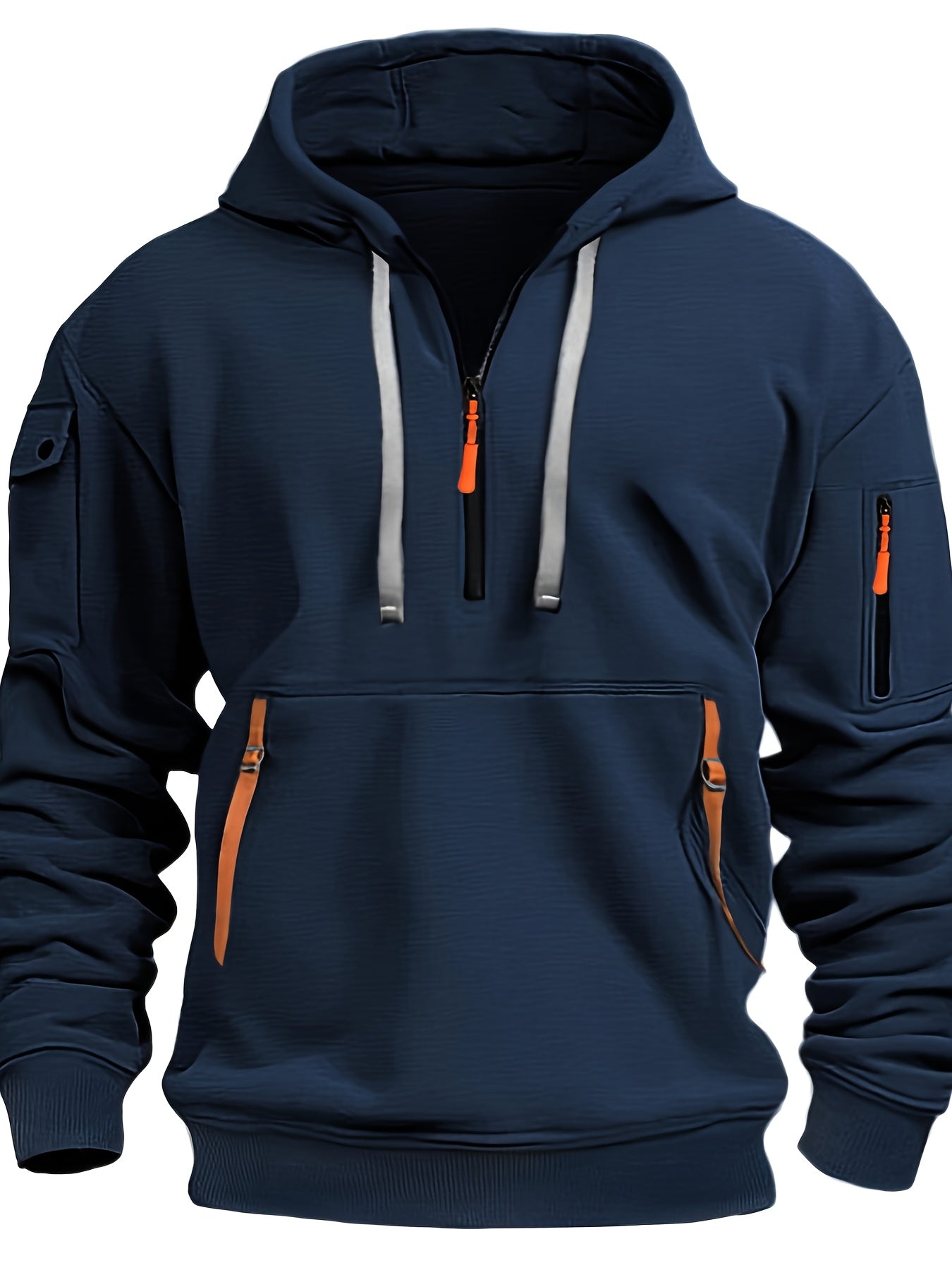 Mens Tactical Hoodie - Casual Outdoor Pullover with Zipper Pockets - ZOOMNSTORE