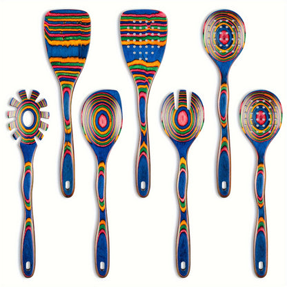 Pakkawood Cooking Utensils Set - 6Pcs7Pcs Non-Stick Wooden Spoons for Home  Kitchen Gifts - ZOOMNSTORE