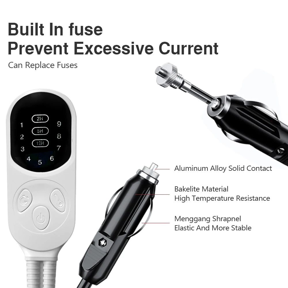 12V Electric Blanket – Plush Heated Mattress Pad With Thermostat For Car Travel - ZOOMNSTORE