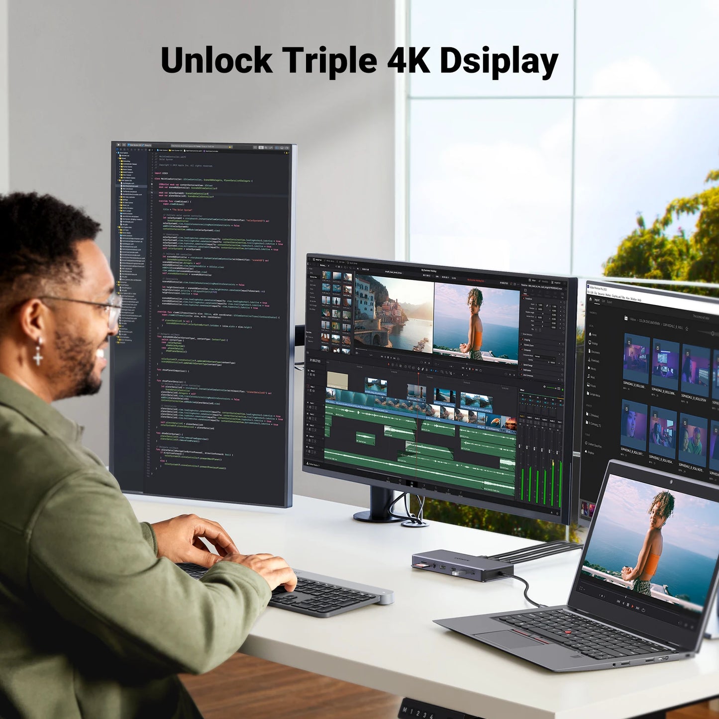 13-in-1 USB-C Hub | 4K Triple Monitor Docking Station with Dual HDMI Ports & 10Gbps Transfer - ZOOMNSTORE