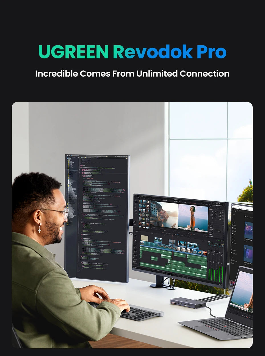 13-in-1 USB-C Hub | 4K Triple Monitor Docking Station with Dual HDMI Ports & 10Gbps Transfer - ZOOMNSTORE