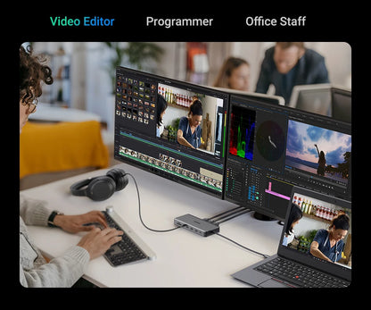 13-in-1 USB-C Hub | 4K Triple Monitor Docking Station with Dual HDMI Ports & 10Gbps Transfer - ZOOMNSTORE