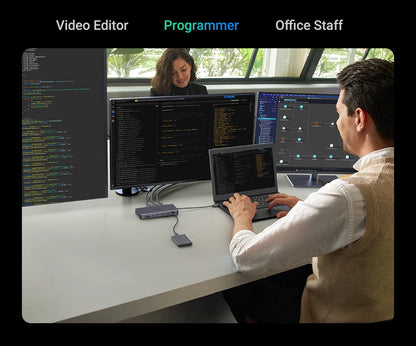 13-in-1 USB-C Hub | 4K Triple Monitor Docking Station with Dual HDMI Ports & 10Gbps Transfer - ZOOMNSTORE