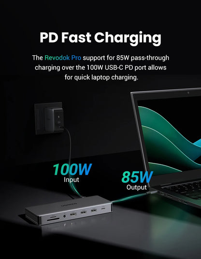 13-in-1 USB-C Hub | 4K Triple Monitor Docking Station with Dual HDMI Ports & 10Gbps Transfer - ZOOMNSTORE