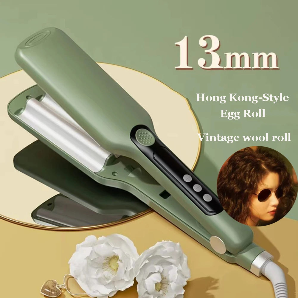 13mm Egg Roll Curler - Electric Curling Iron Tool With Tourmaline Ceramic, Fast Heating - ZOOMNSTORE