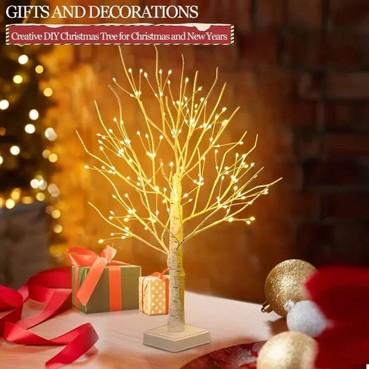 144 LED Birch Tree Lights - Warm White USB Battery Powered Holiday Decor - ZOOMNSTORE