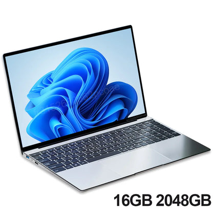 NEW 15.6" Ultra Slim Laptop 16GB RAM 2TB SSD Intel N3700 Notebook Gamer 1920*1080 Display Office Study Computer PC Windows11 Pro - ZOOMNSTORE