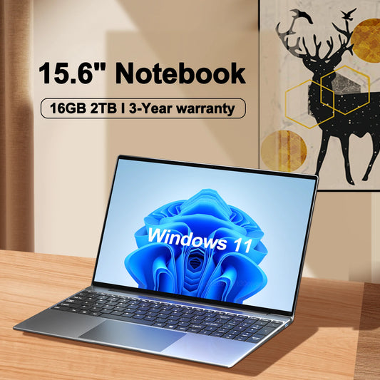 156 Ultra Slim Gaming Laptop - 16GB RAM 2TB SSD Intel N3700 1920x1080 Windows 11 Pro - ZOOMNSTORE