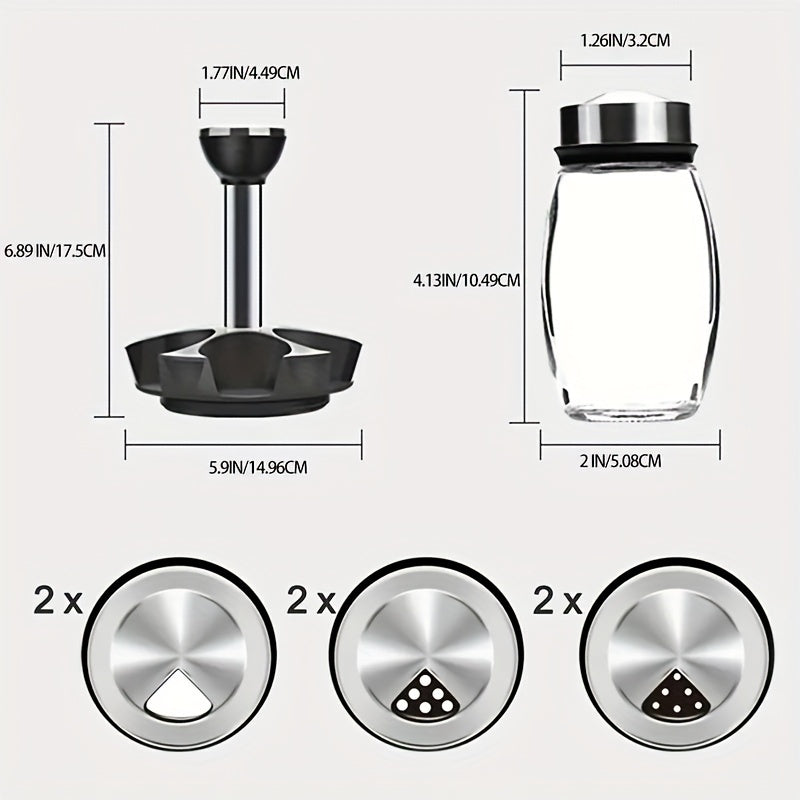 Revolving Spice Rack Set - Multi-Function Countertop Organizer with Jars for Seasonings and Spices - ZOOMNSTORE