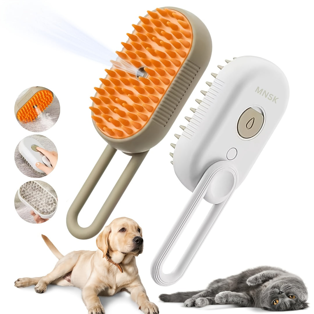 Cat Steamer Brush - 3-in-1 Grooming  Massage Tool for Cats and Dogs - ZOOMNSTORE