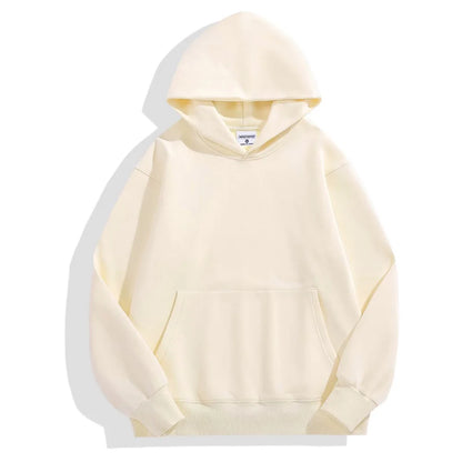 16.9oz 480gsm Heavy Weight Cotton Plus Velvet Hooded Sweater Men Thickened Tight Polar Fleece Pullover Hoodie Women Sweatshirt - ZOOMNSTORE