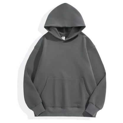 16.9oz 480gsm Heavy Weight Cotton Plus Velvet Hooded Sweater Men Thickened Tight Polar Fleece Pullover Hoodie Women Sweatshirt - ZOOMNSTORE