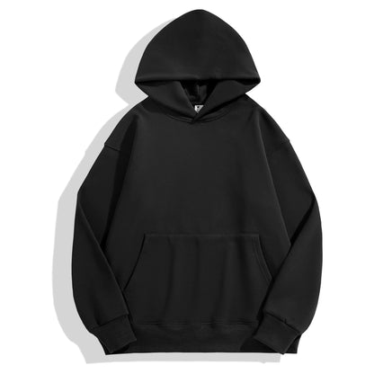 16.9oz 480gsm Heavy Weight Cotton Plus Velvet Hooded Sweater Men Thickened Tight Polar Fleece Pullover Hoodie Women Sweatshirt - ZOOMNSTORE