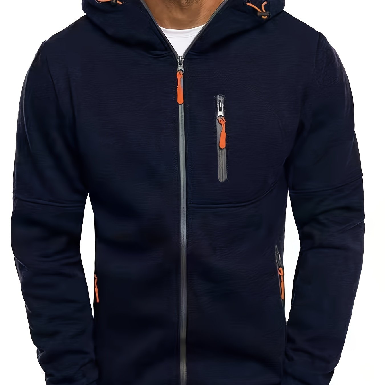 Mens Zipper Hoodie - Casual Full-Zip Sweatshirt with Pockets for Outdoor Activities - ZOOMNSTORE