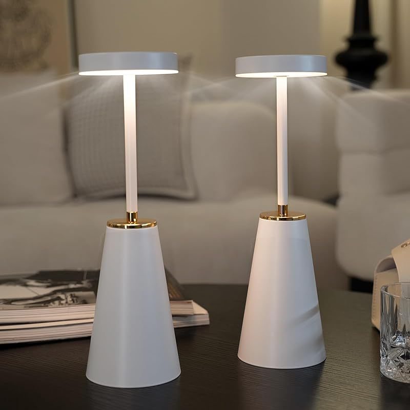 Cordless Touch Table Lamps - Dimmable USB Rechargeable Nightstand Lights for Bedroom Camping Office and Living Room - ZOOMNSTORE