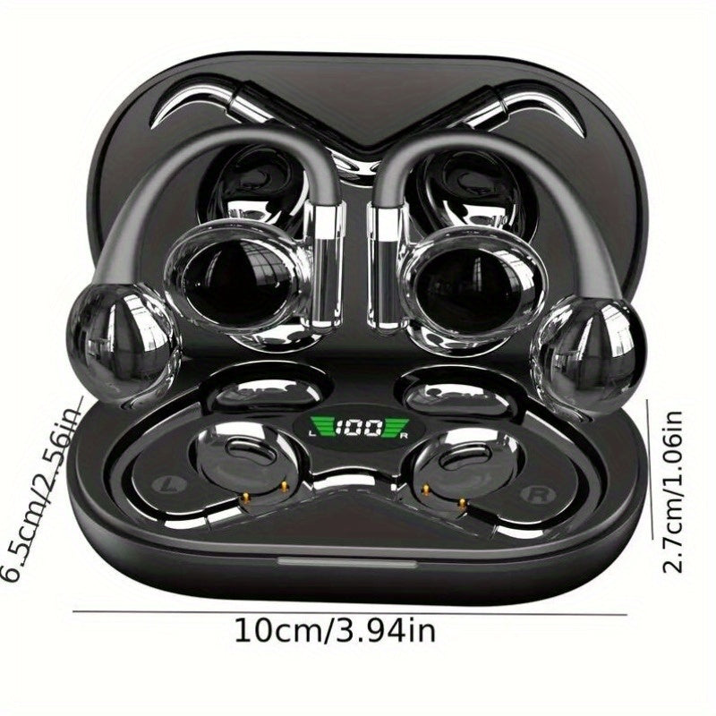 Wireless Noise Cancelling Headphones - HiFi Sport Earbuds with 48Hrs Battery 142mm Driver Earhook Noise Cancelling Mic for WorkoutRunning - ZOOMNSTORE